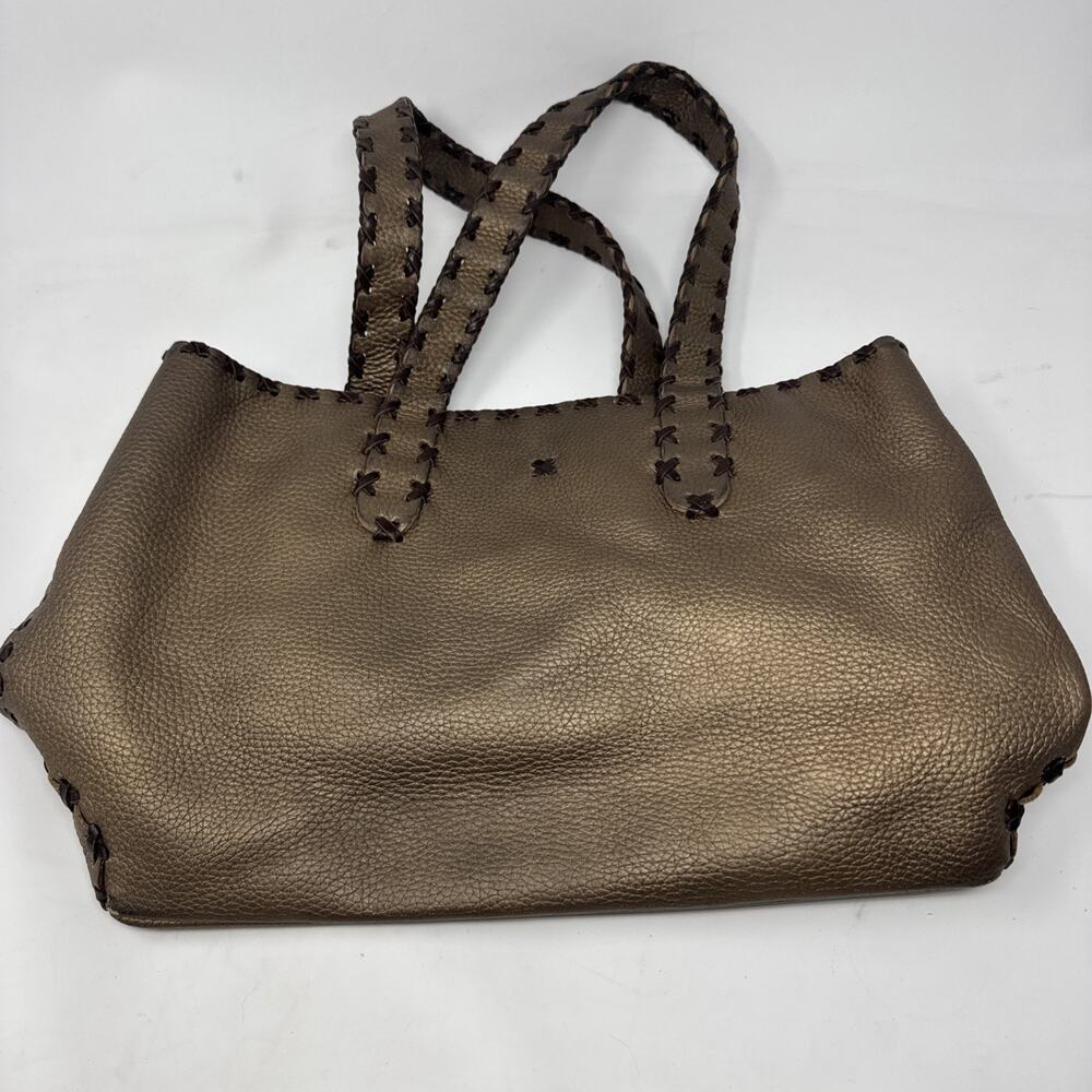Randell Dodge RD2 Brown/ Bronze Leather Calf Hand Stitched Tote Bag Shoulder